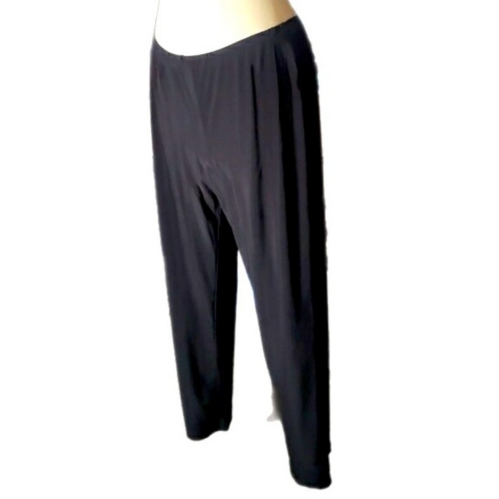 NY Collection Pull On Straight Leg Dress Pant in Black